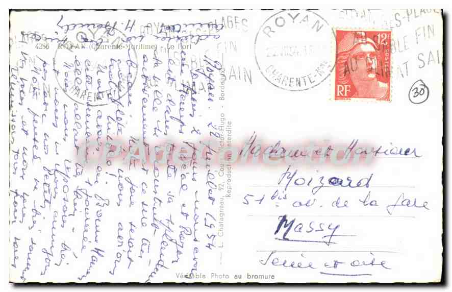 CPA Royan Le Port — Verso