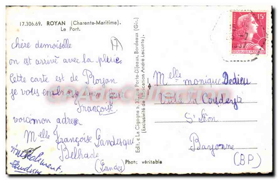 CPA Royan Le Port — Verso