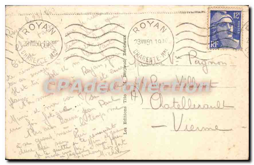 Royan-Le Paradou — Vue sur la Pointe de Vallières — Tito — Verso