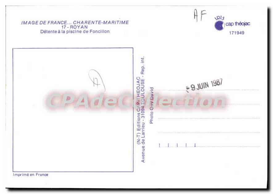 Piscine de Foncillon — Royan — Éditions Cap Théojac — Verso
