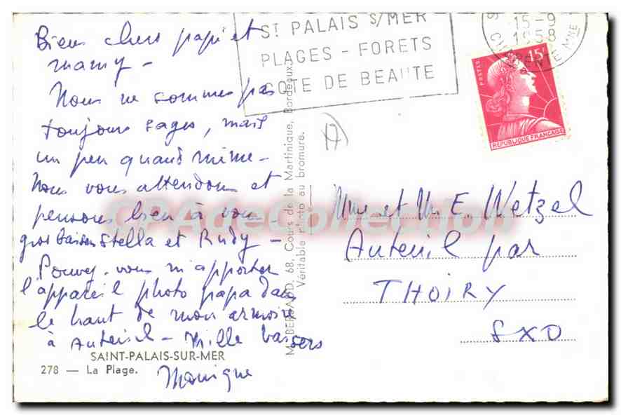 Plage de Saint-Palais-sur-Mer — baignade et tentes — Tito — Verso