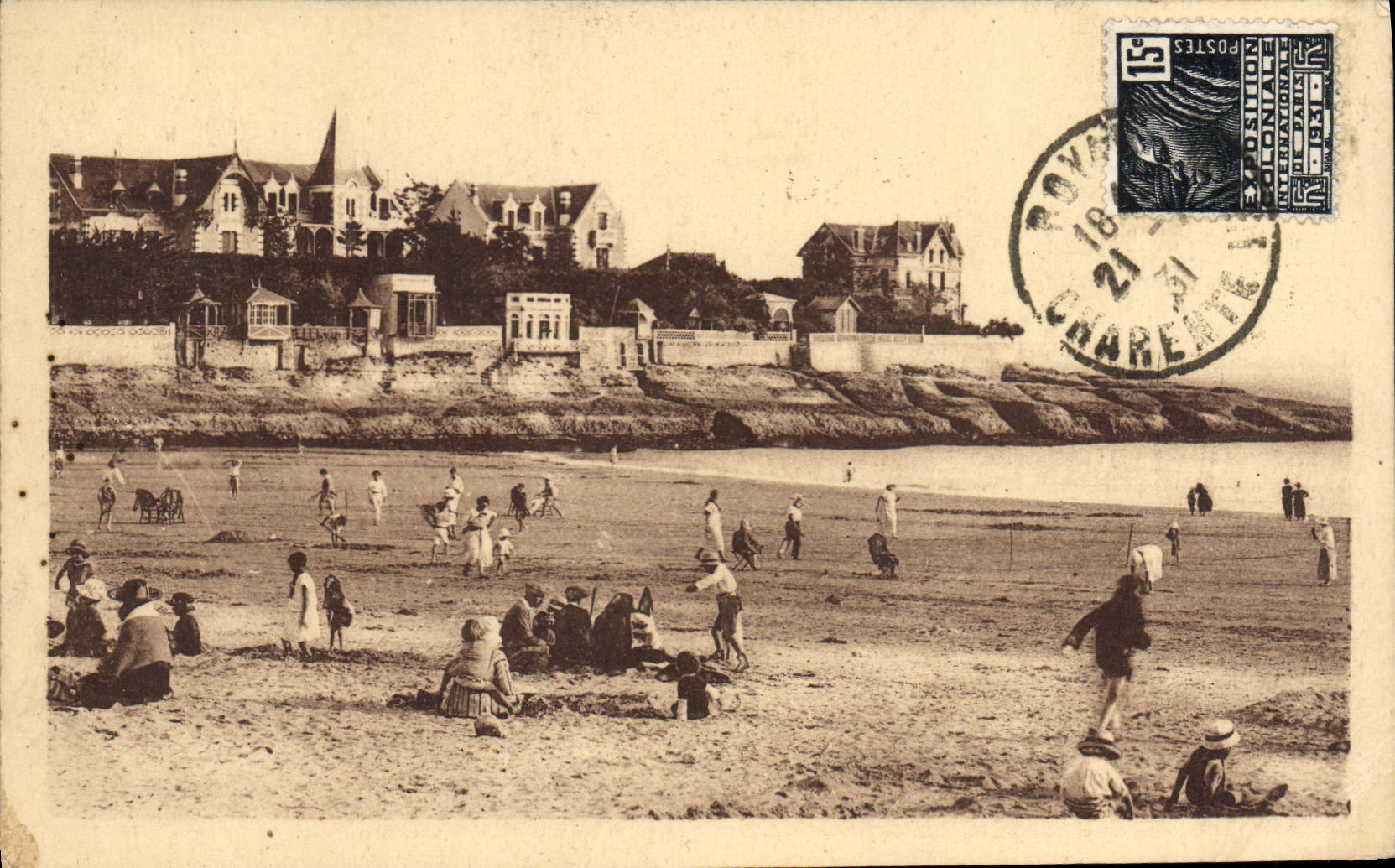 Plage de Royan — vue animée — éditeur Levé et Suchet, n° 312