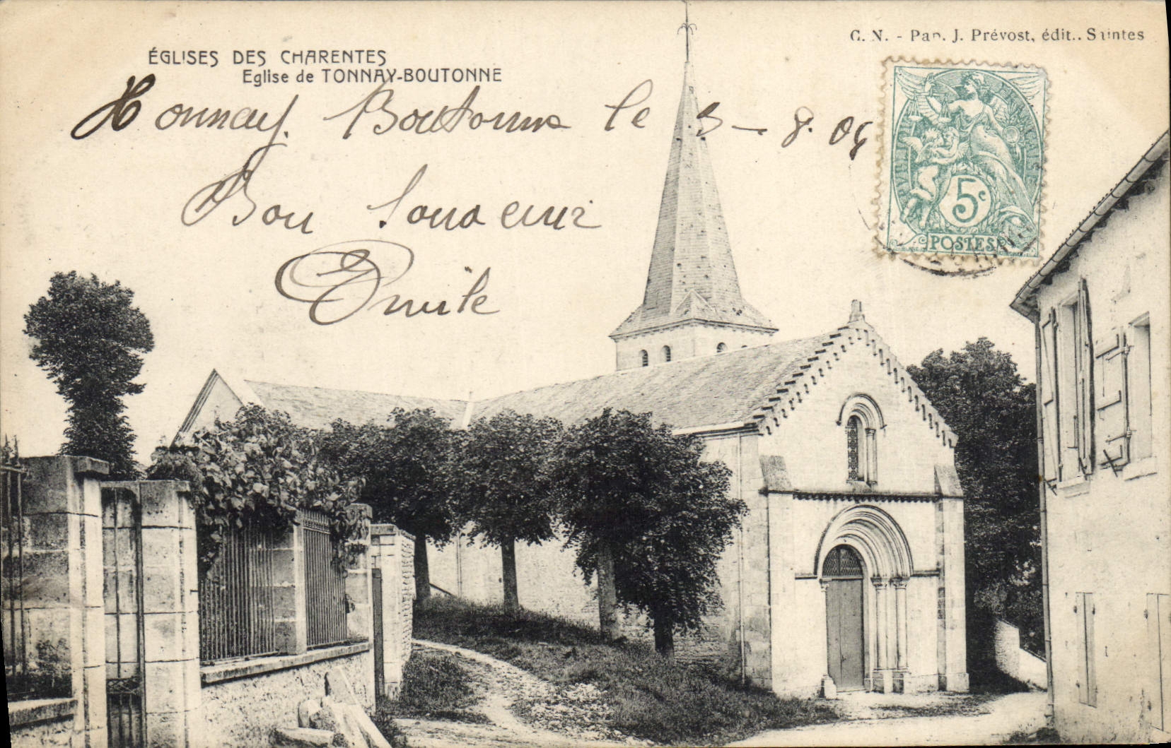 Église de Tonnay-Boutonne — Charentes — G.N. Pan. J. Prévost, édit. Saintes