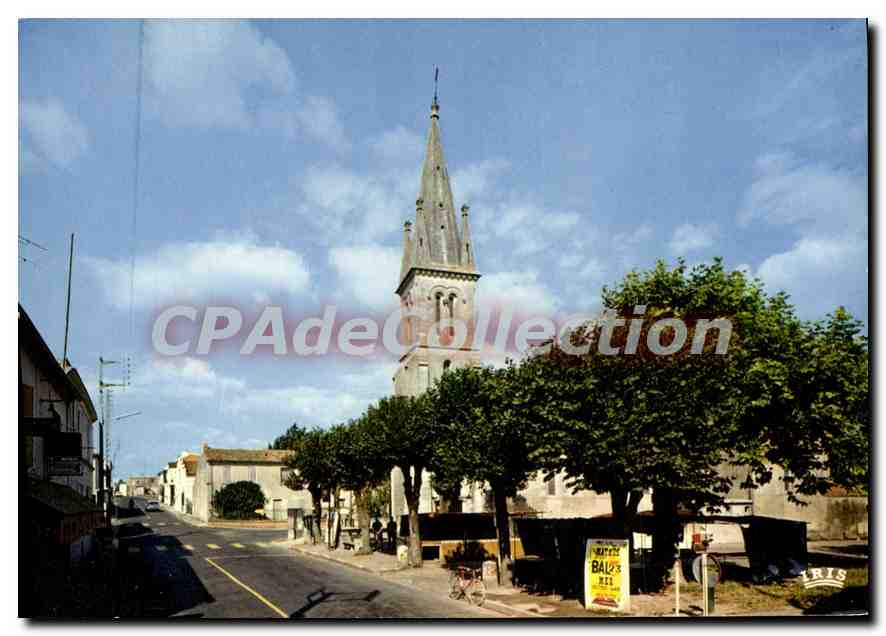 CPSM Les Mathes La Rue Principale Et I'Eglise