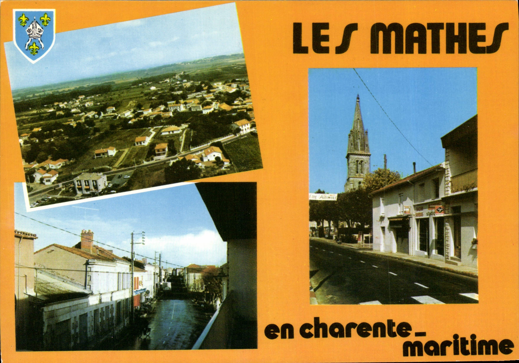 CPSM Les Mathes Vue Generale La Grande Rue église rue principale