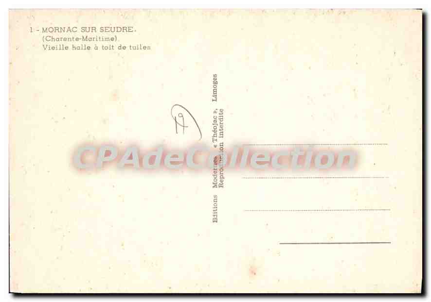 CPSM Mornac Sur Seudre Vieille Halle A Toit De Tuiles — Back