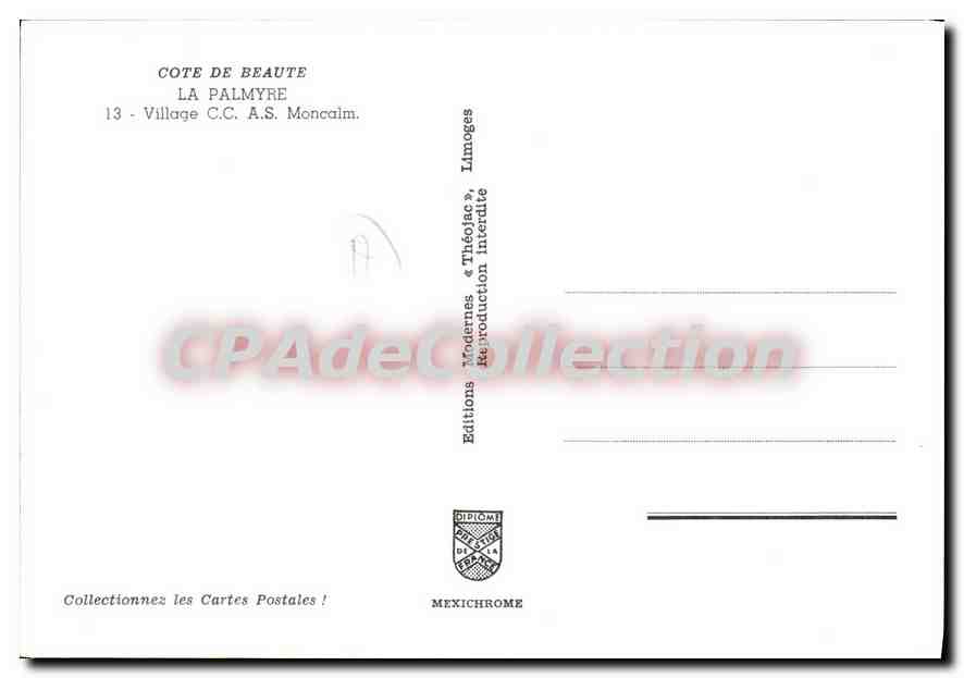 CPSM La Palmyre Village Moncalm — Rückseite