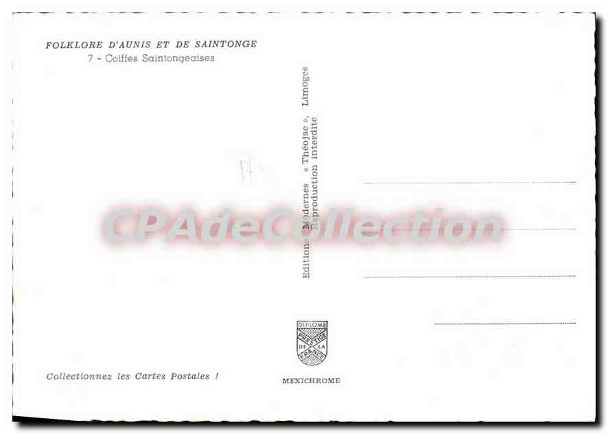 Deux jeunes filles en coiffes saintongeaises — Édition Mexichrome — n°7 — Verso