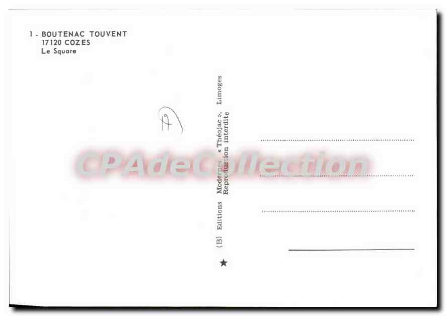 Boutenac Touvent — Le Square — Éditions « ThéoJac », Limoges — Verso