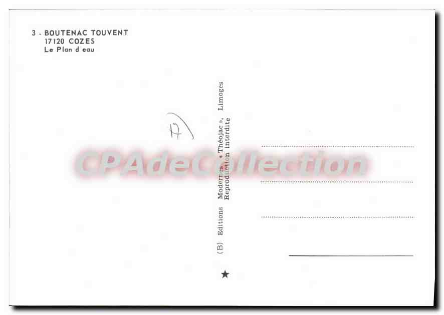 Boutenac Touvent — Le Plan d'eau — Éditions Théoflac — Verso