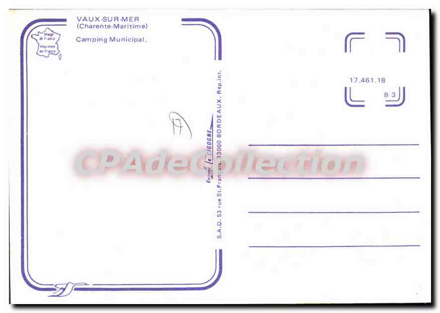 CPSM Vaux Sur Mer Camping Municipal — Back