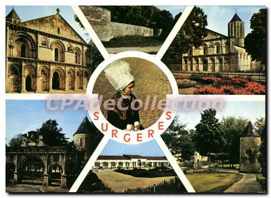 CPSM Surgeres L'Eglise Notre Dame Les Douves