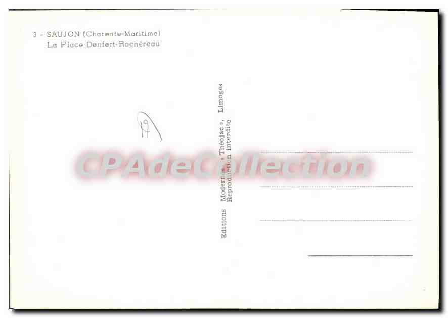 CPSM Saujon La Place Denfert Rochereau poste credit agricole — Back