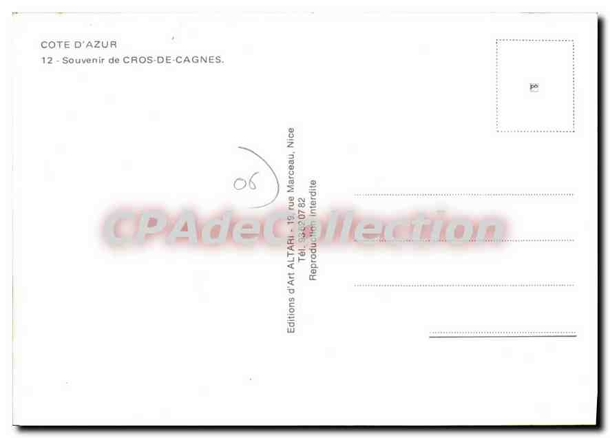 CPSM Souvenir De Cros De Cagnes — Verso