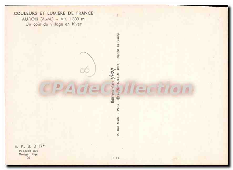 CPSM Auron Un Coin Du Village En Hiver — Verso