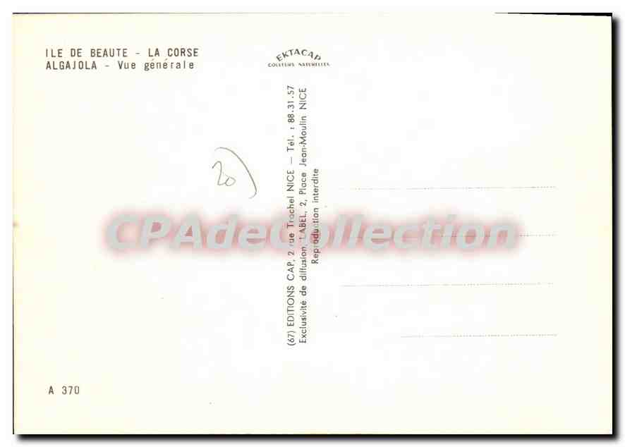 CPSM Ile De Beaute Algajola Vue Generale — Verso