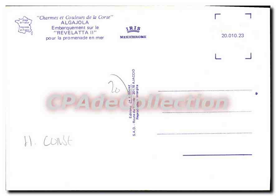 CPSM Algajola Embarquement Sur Le Revelatta — Verso