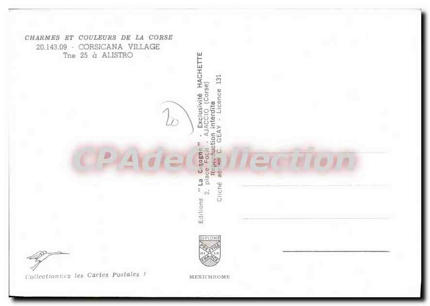 Alistro — Vue aérienne — Éditions 'La Cognac' et 'MEXICHROME' — Verso