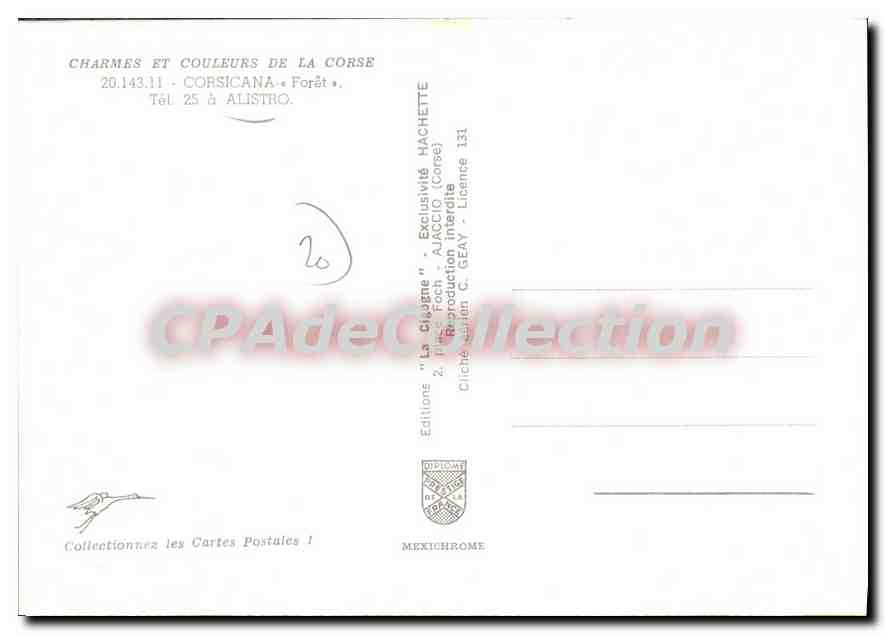 CPSM Alistro Corsicana Foret — Verso