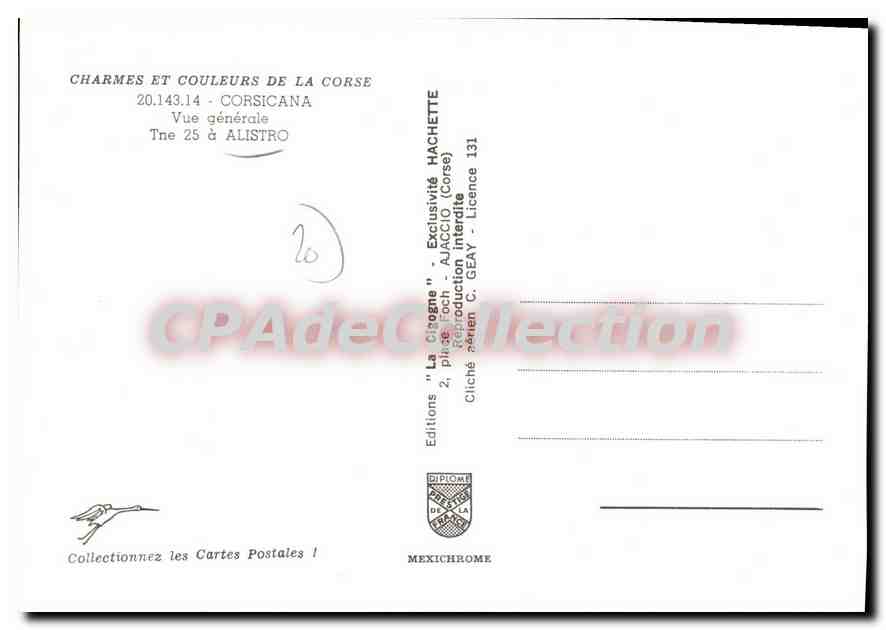 CPSM Corsicana Vue Generale Alistro — Verso
