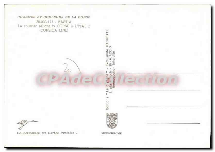 Port de Bastia — Le courrier "La Ciroe" — Éditions Mexichrome — Reverso