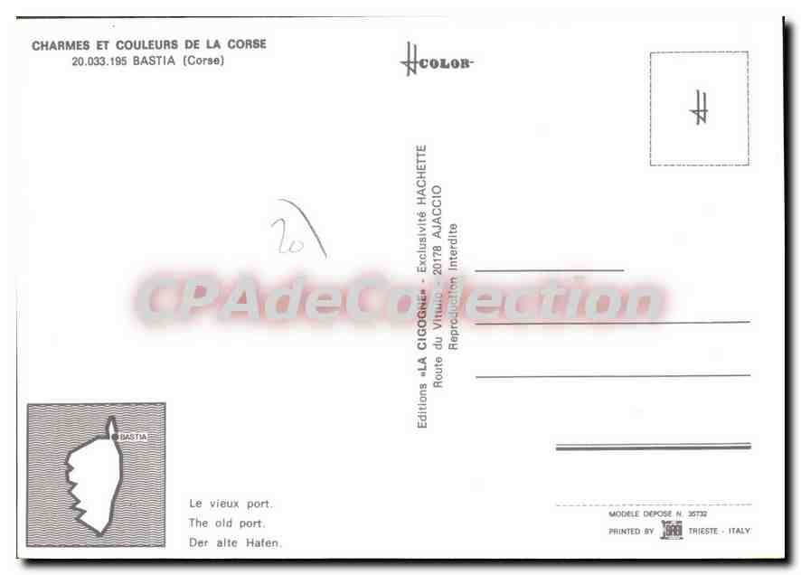 Bastia — Le vieux port — Editions « LA CIGOGNE » — Achterkant