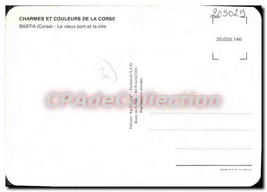 Bastia (Corse) — Le vieux port et la ville — Editions 'La Cheque' - 20.033.146 — Achterkant