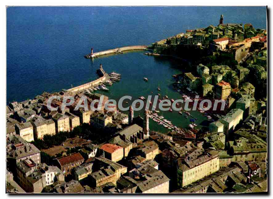 Bastia — Vue aérienne du Vieux Port, de la Citadelle et de l'Église Saint-Jean — Éditions Jean-Jaurès
