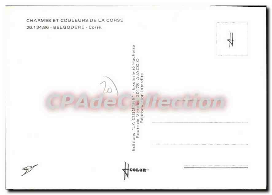 CPSM Belgodere Corse — Verso