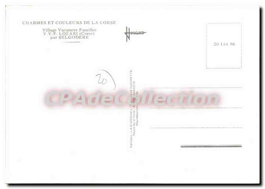 CPSM Lozari Par Belgodere — Verso