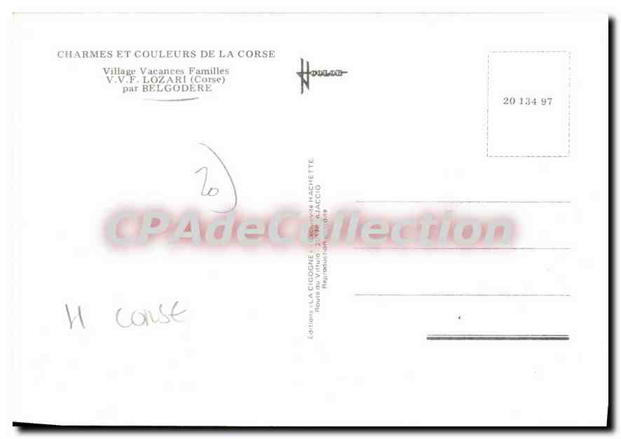 CPSM Lozari Par Belgodere — Verso