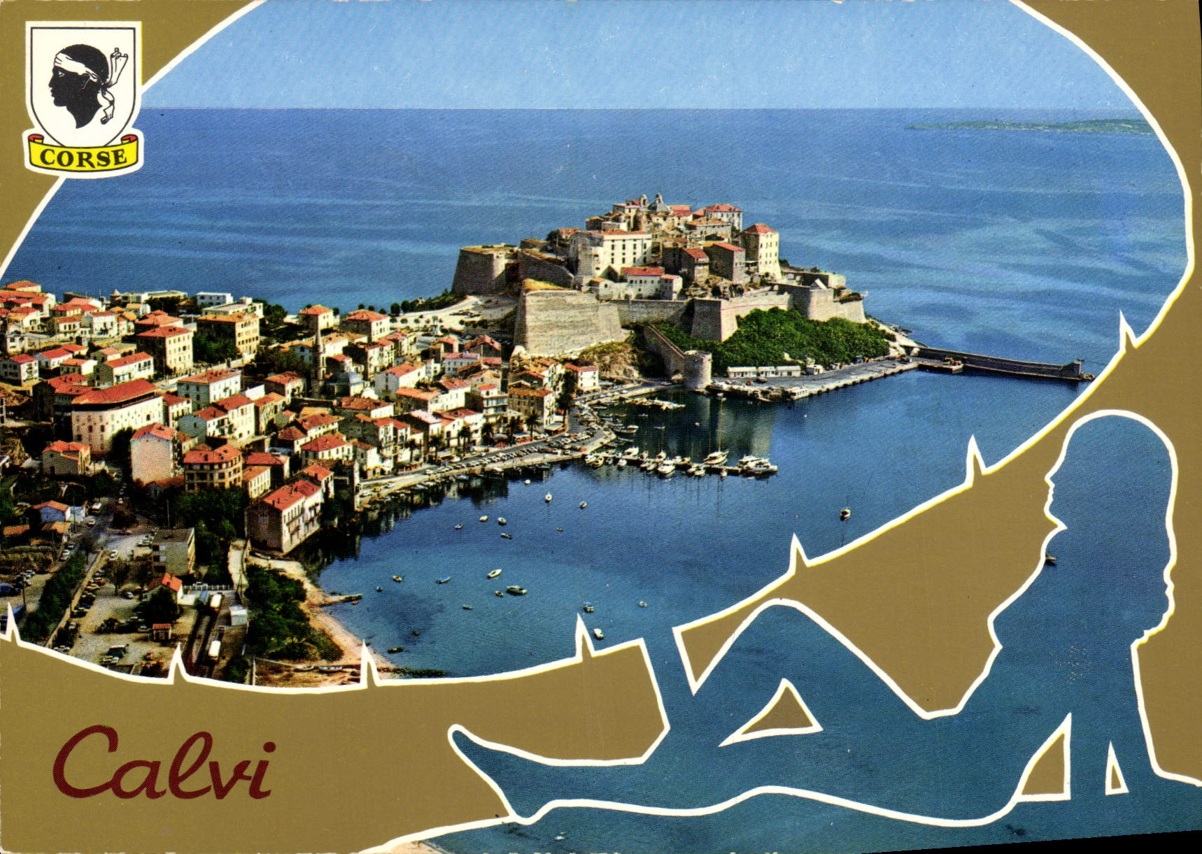 Calvi — vue aérienne de la ville et de la citadelle — Éditions Hachette