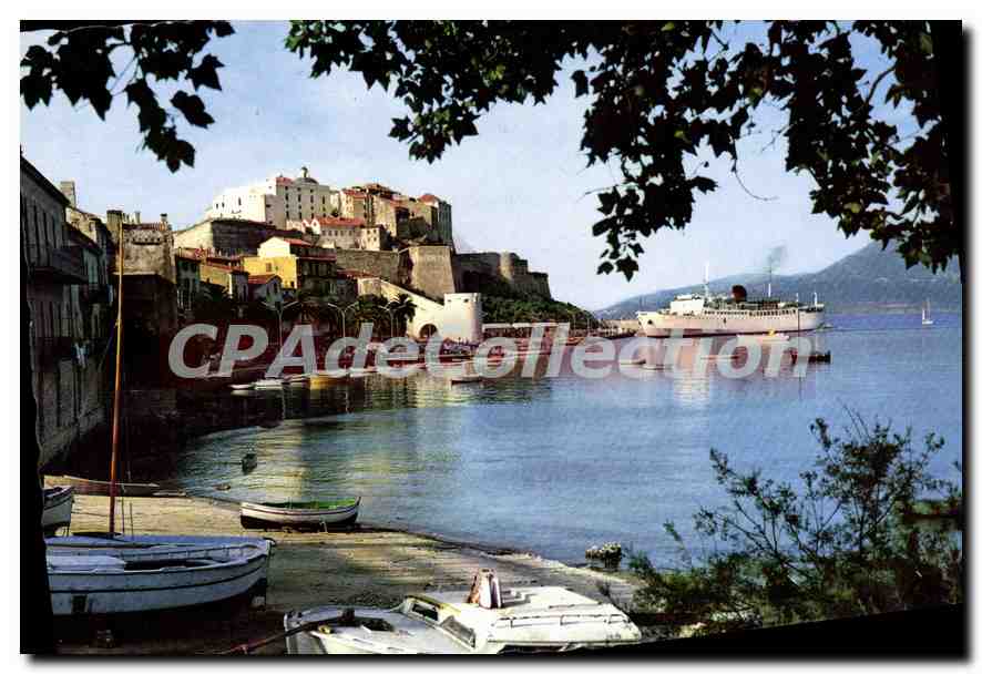 Calvi (Corse) — La Citadelle et le Port, l'arrivée du « Napoléon » — EKTACAP