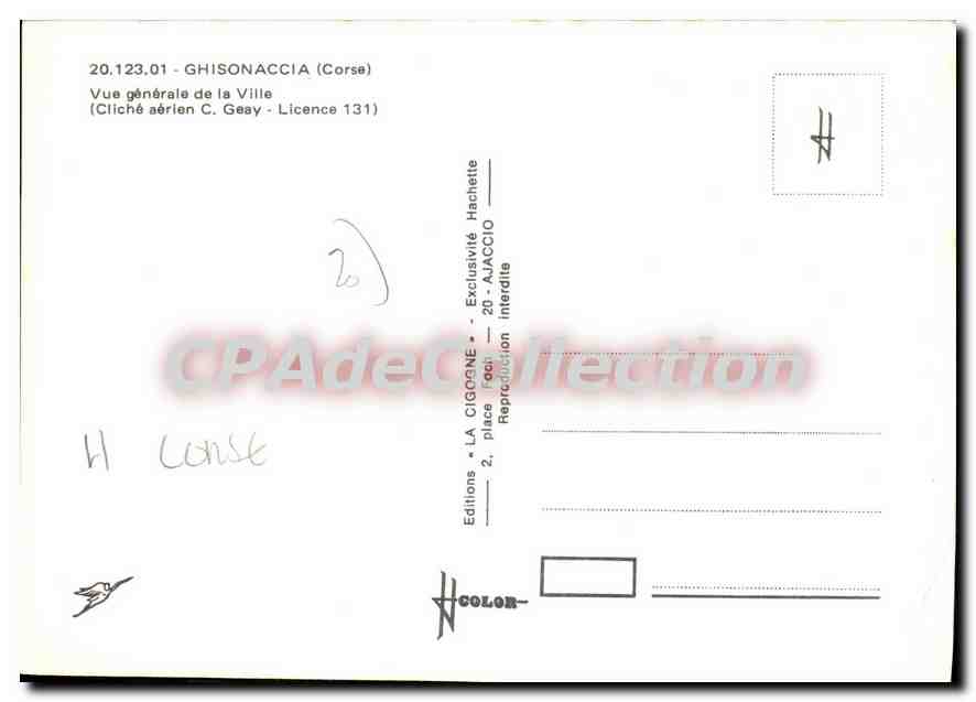CPSM Ghisonnaccia Vue Generale De La Ville — Verso