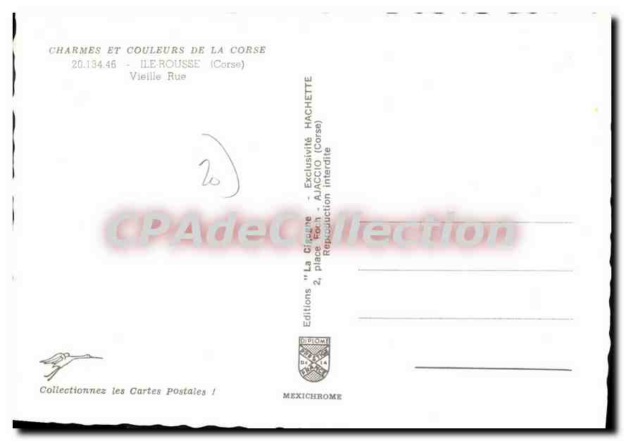 CPSM Ile Rousse Vieille Rue — Verso