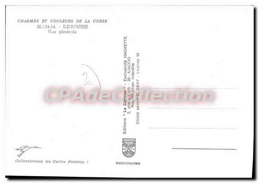 CPSM Ile Rousse Vue Generale — Verso