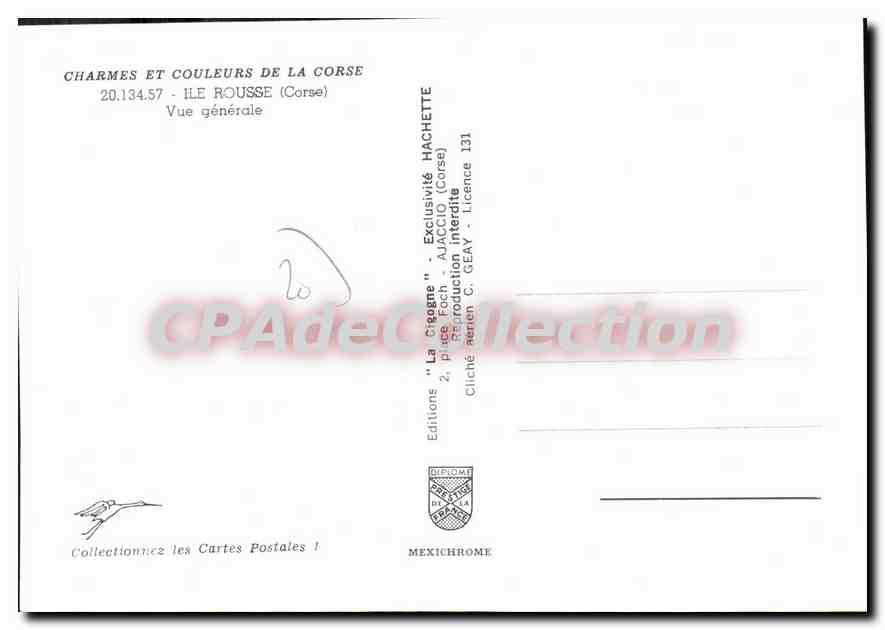 CPSM Ile Rousse Vue Generale — Verso
