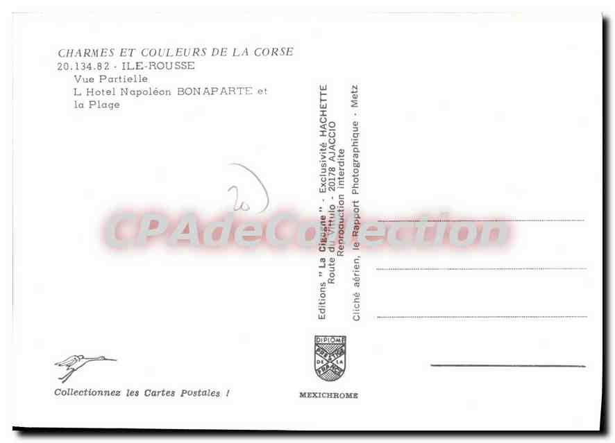 CPSM Ile Rousse Vue Partielle L'Hotel Napoleon Bonaparte Et La Plage — Verso