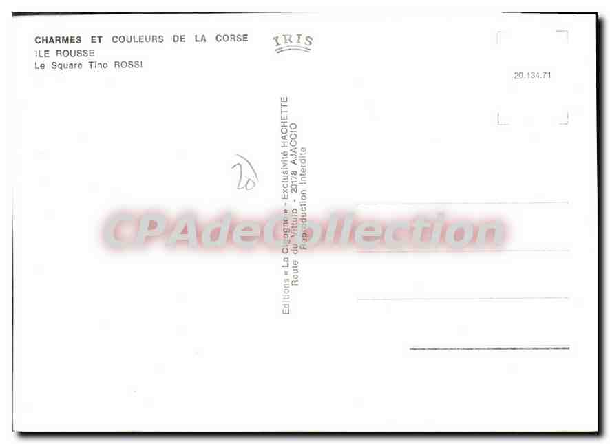 CPSM Ile Rousse Le Square Tino Rossi — Verso
