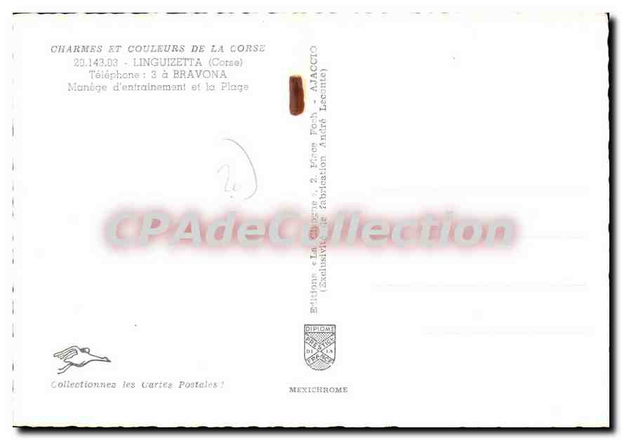 CPSM Linguizetta Bravona Manege Et La Plage — Verso