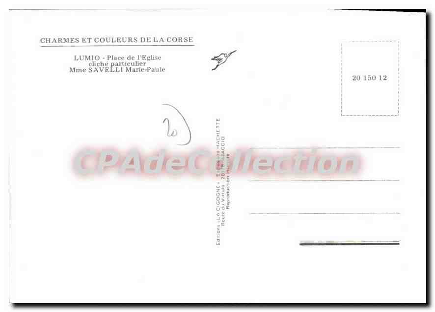 CPSM Lumio Place De I'Eglise Cliche Particulier — Verso