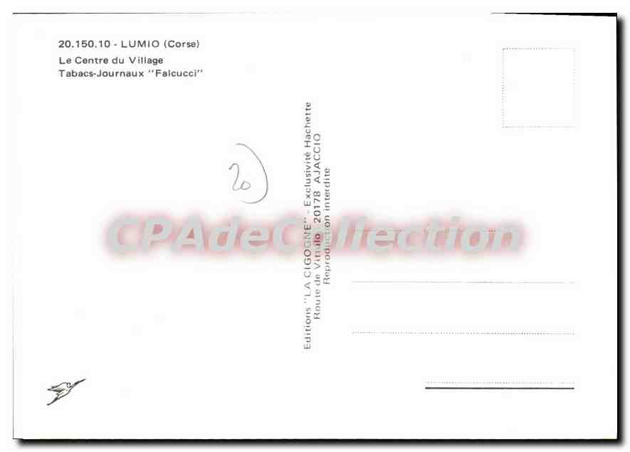 CPSM Lumio Le Centre Du Village Tabacs Journaux Falcucci — Verso