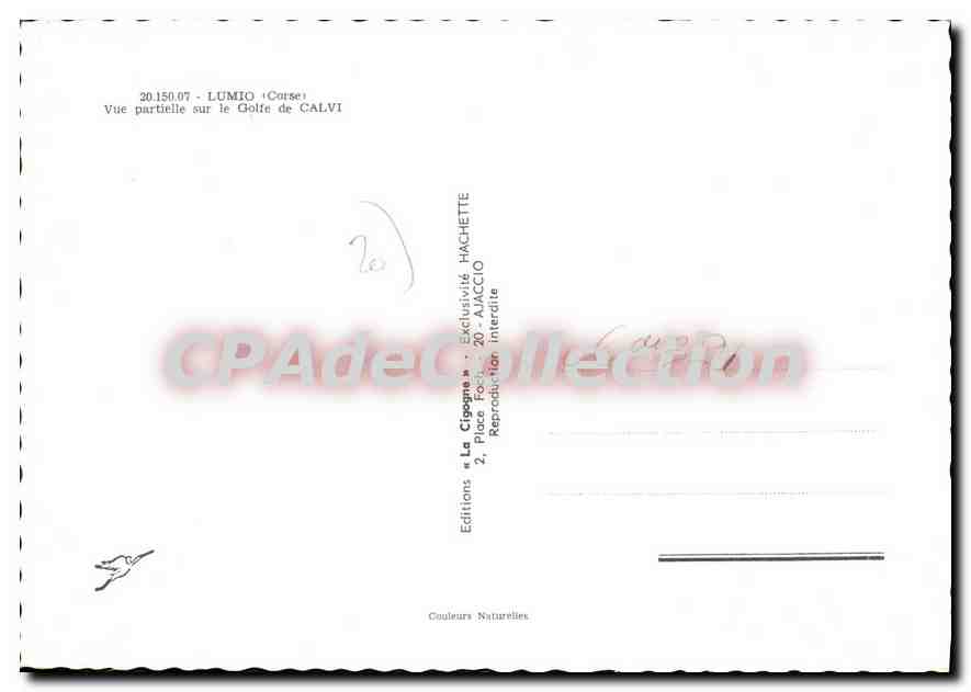 CPSM Lumio Vue Partielle Sur Le Golfe De Calvi — Verso