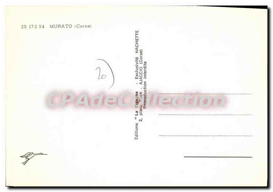 CPSM Murato — Verso