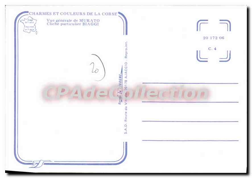 CPSM Murato Vue Generale Cliche Particulier Biaggi — Verso