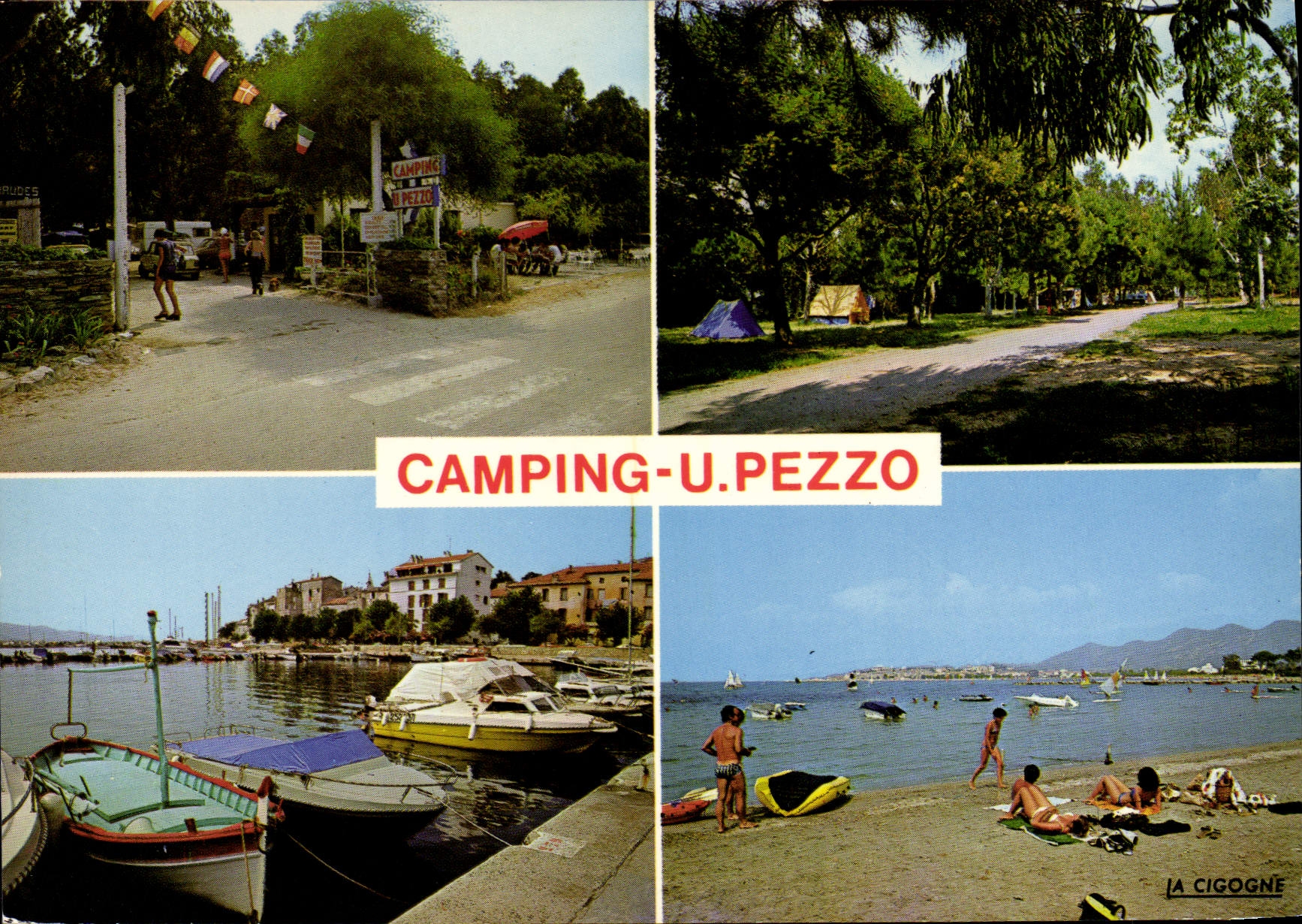 Camping-U. Pezzo — vue générale du port et de la plage — Éditions La Cigogne