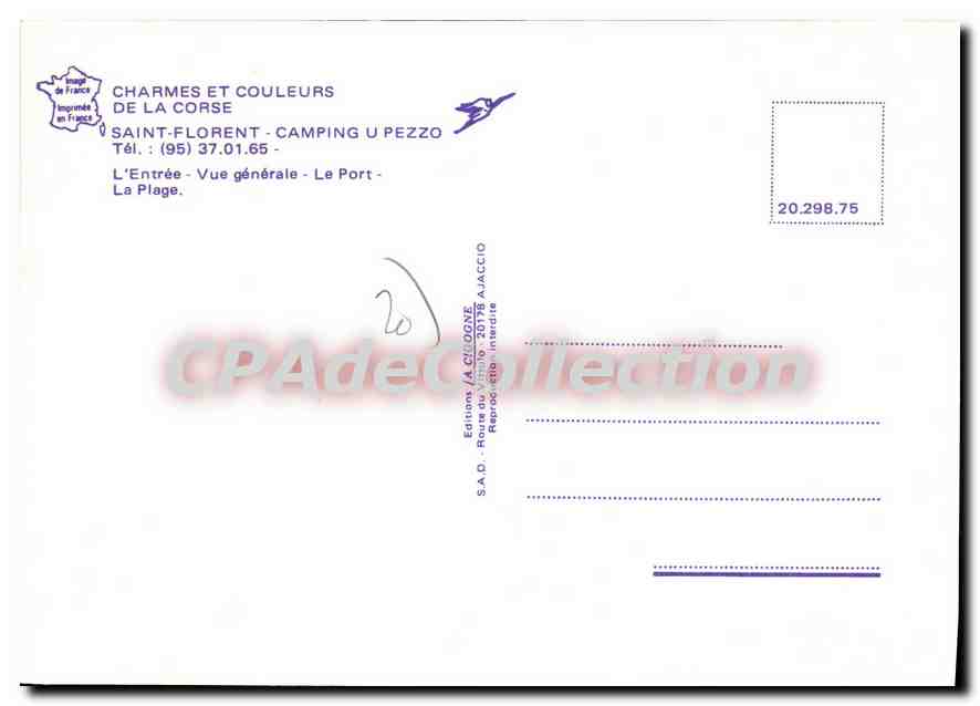 Camping-U. Pezzo — vue générale du port et de la plage — Éditions La Cigogne — Reverso