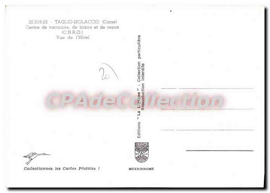 Taglio-Isolaccio (Corse) — Centre de vacances, de loisirs et de repos (C.N.R.O.) — Éditions Diplôme — Verso