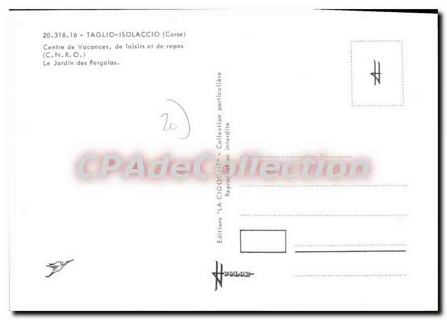 CPA Taglio Isolaccio Centre De Vacances De Loisirs Et De Repos Le Jardin Des Pergolas — Verso
