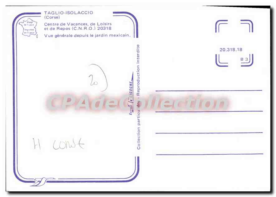 CPA Taglio Isolaccio Centre De Vacances De Loisirs Et De Repos Vue Generale Depuis Le Jardin mexicai — Verso